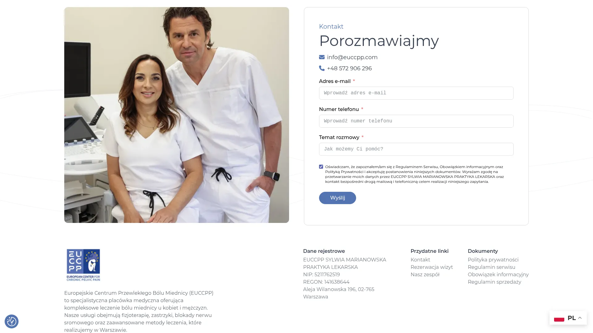Business website screenshot