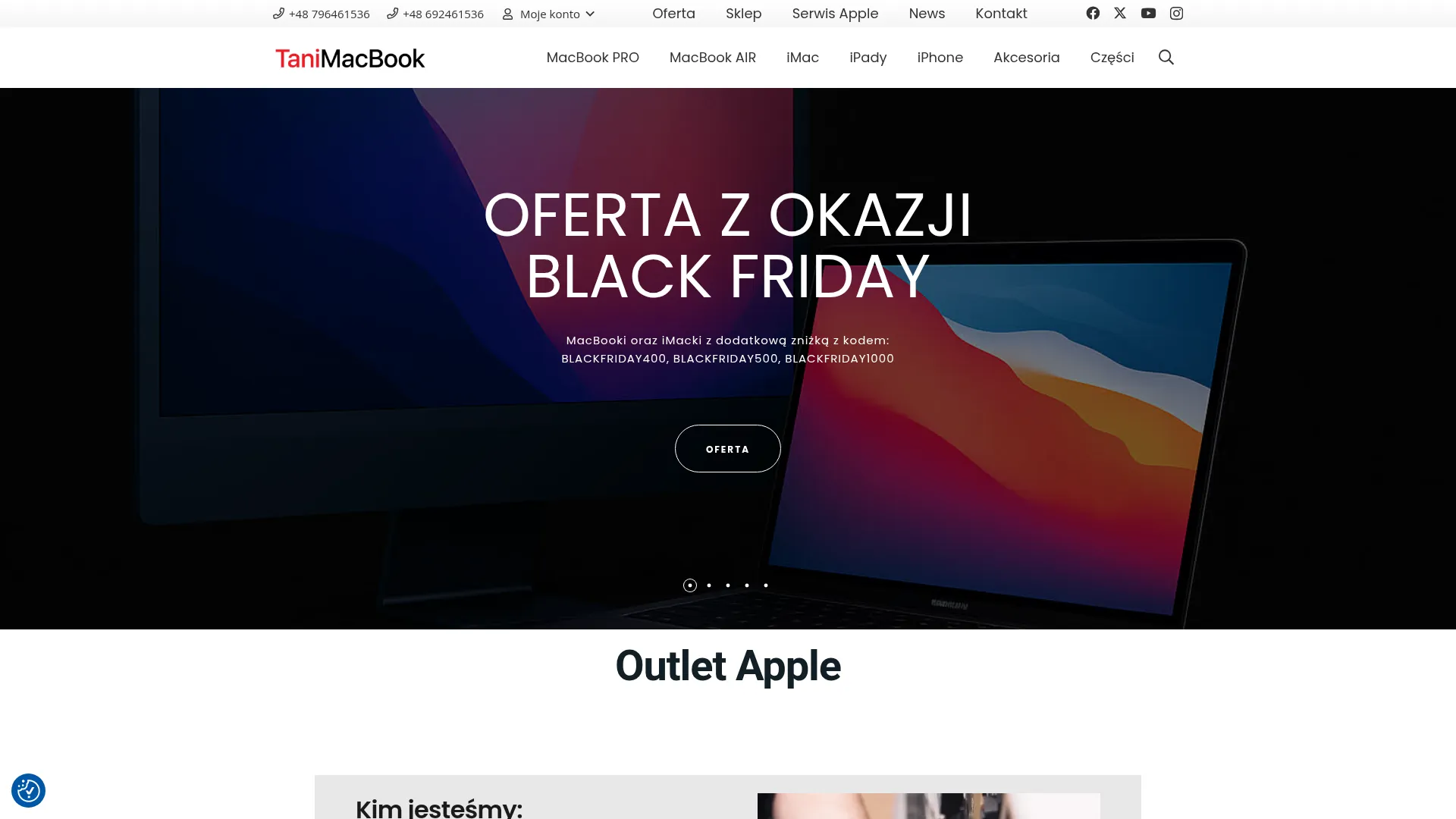 Business website screenshot