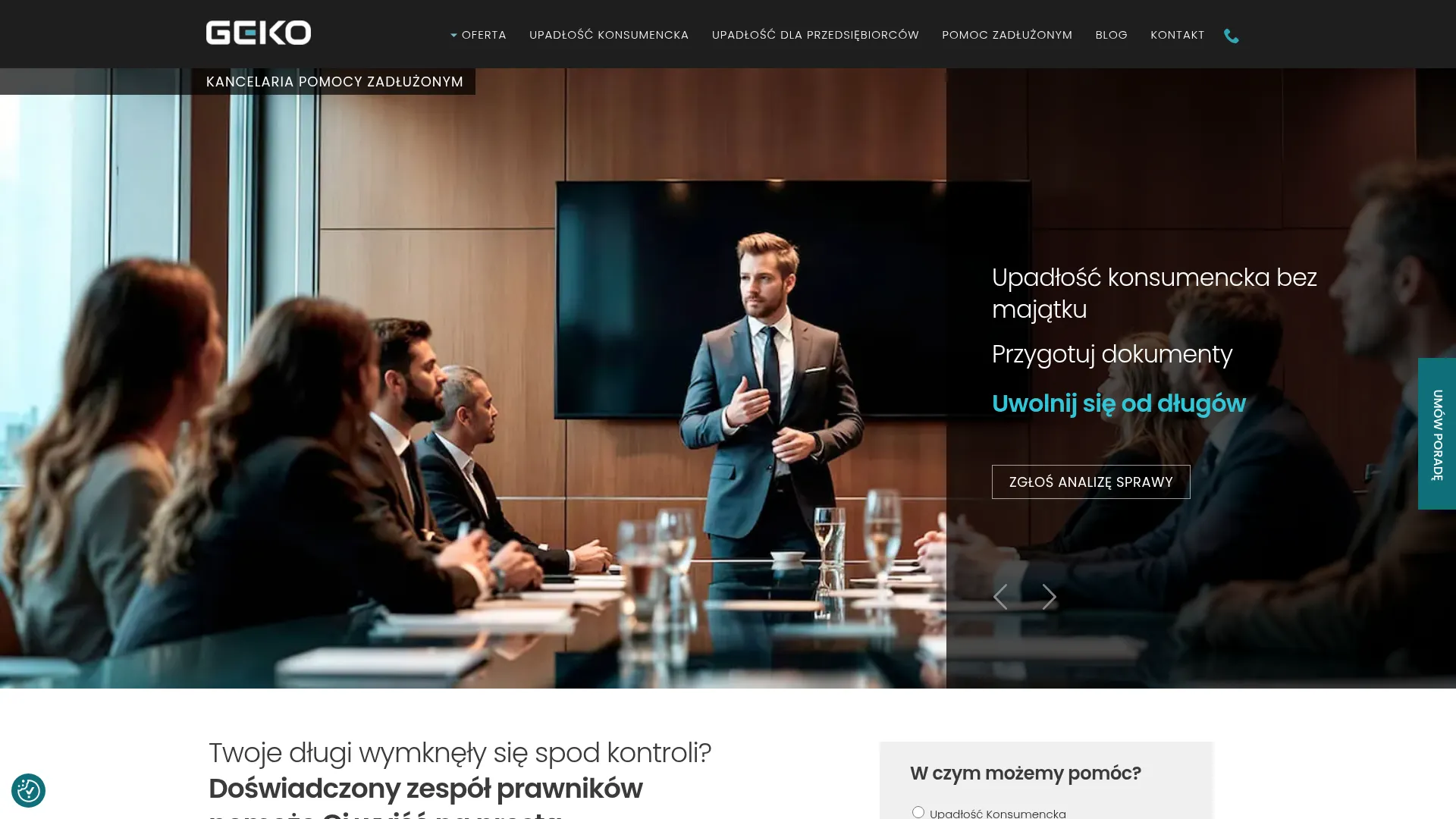 Business website screenshot