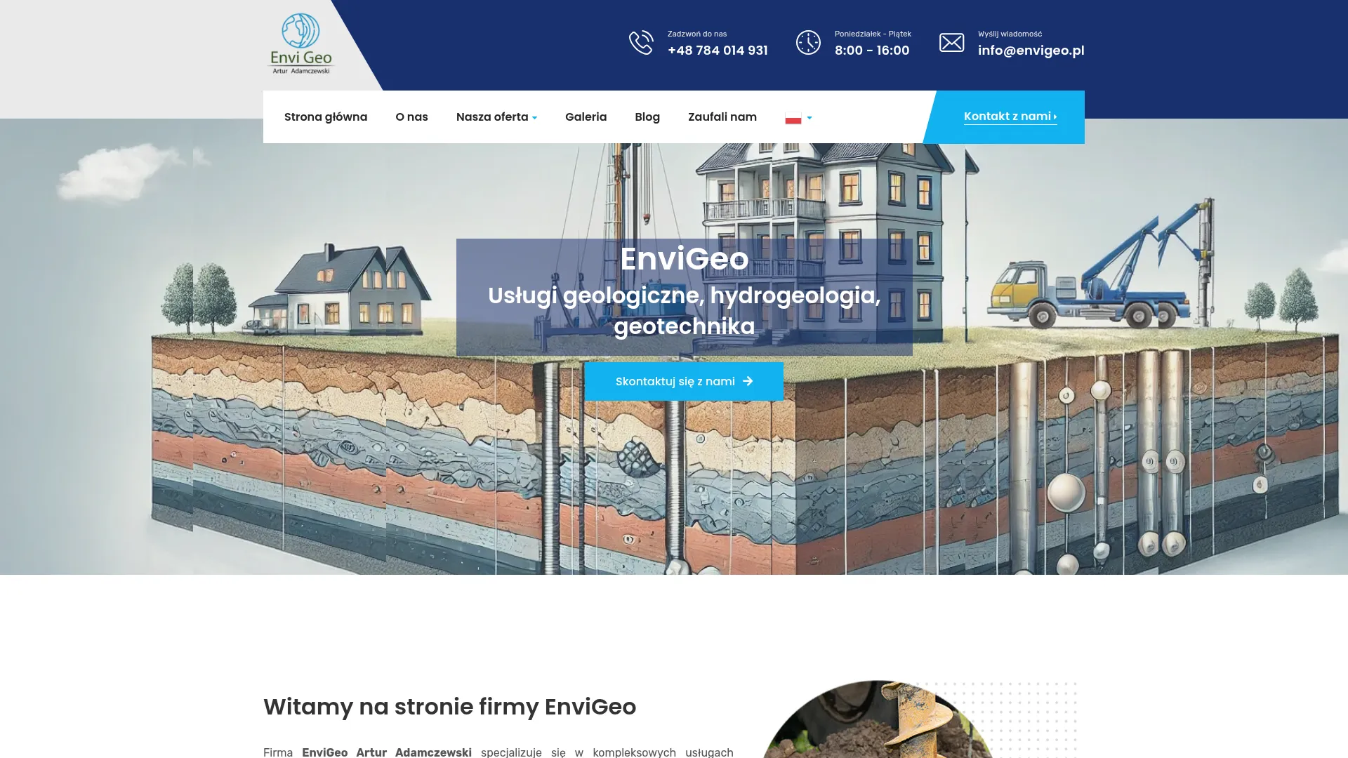 Business website screenshot