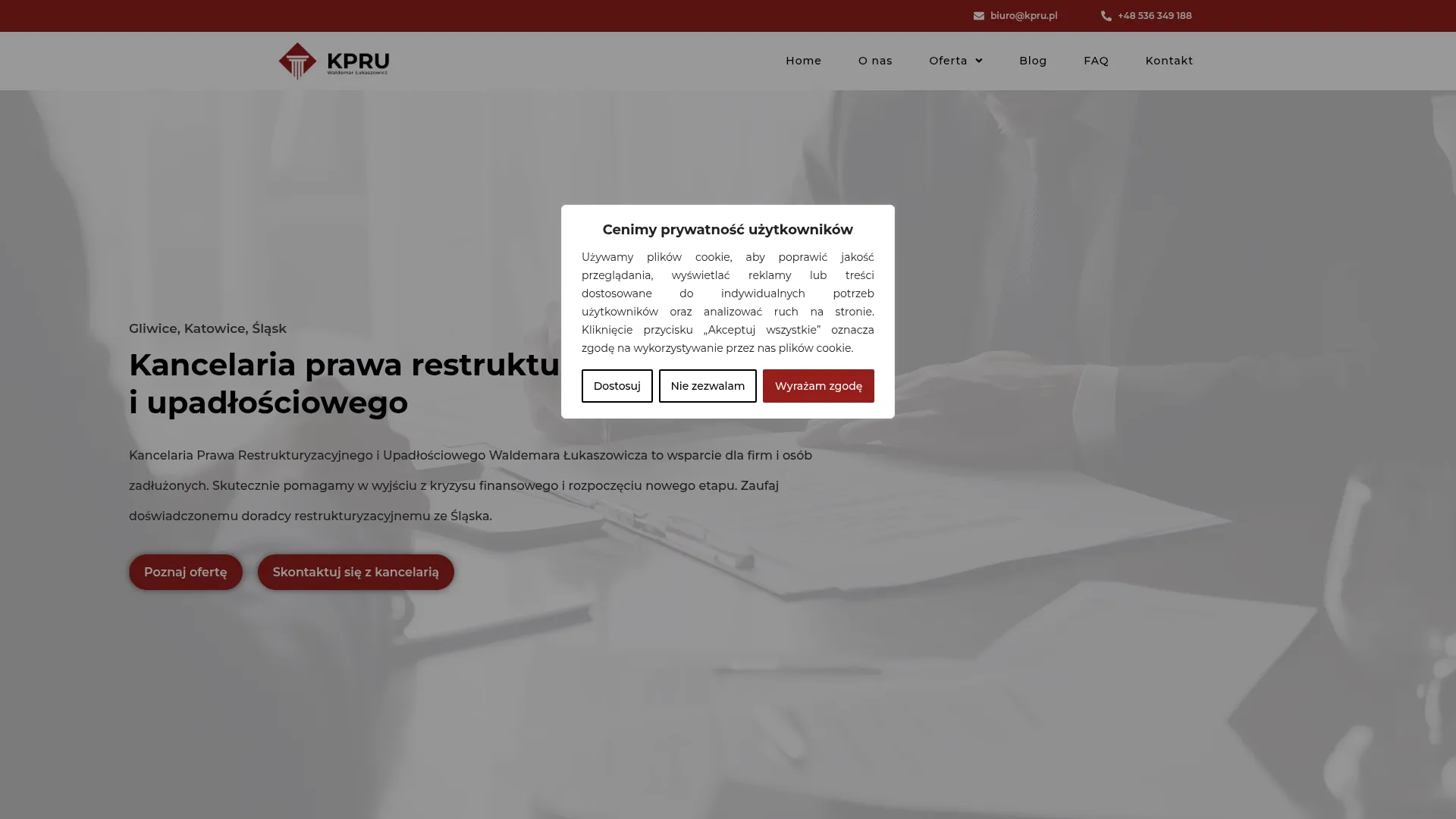 Business website screenshot